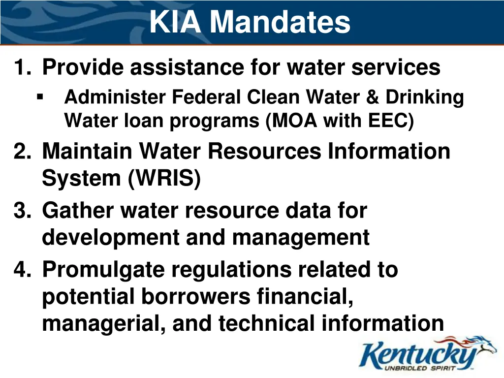 kia mandates