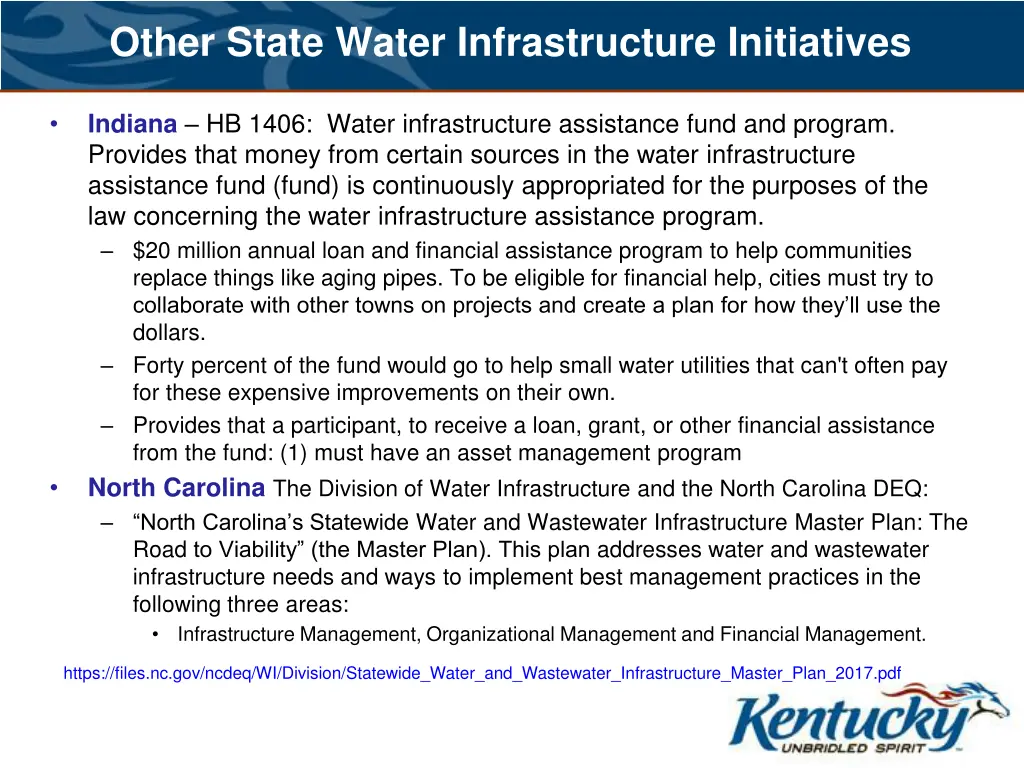 other state water infrastructure initiatives 1