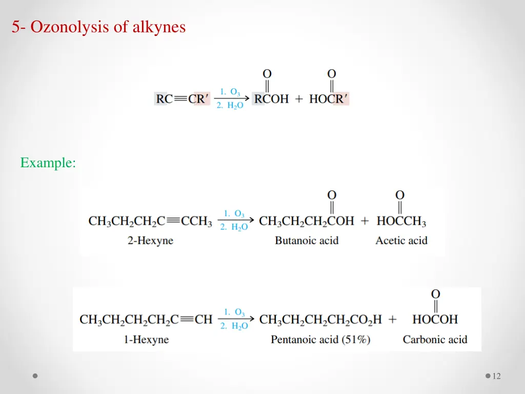 5 ozonolysis of alkynes