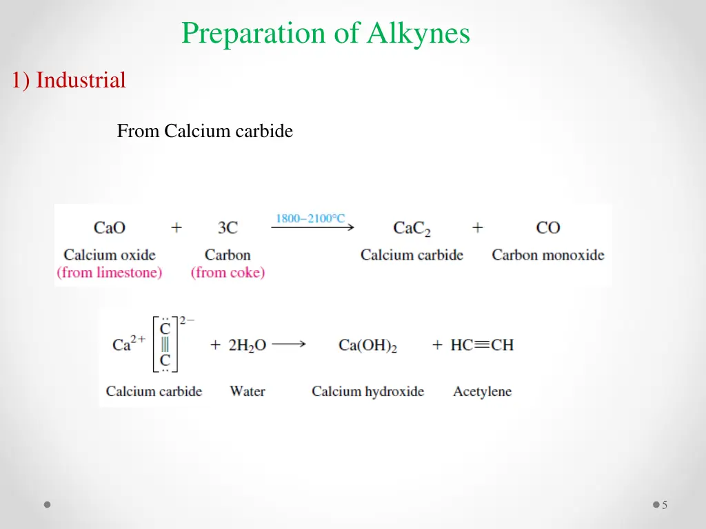 preparation of alkynes