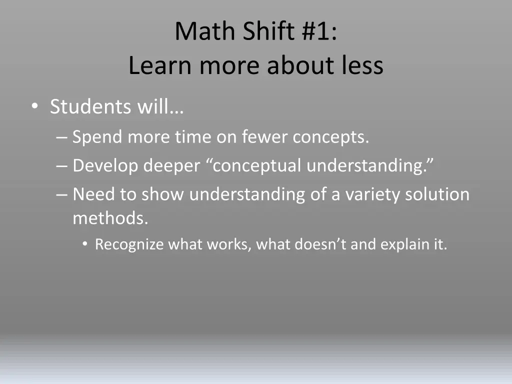 math shift 1 learn more about less