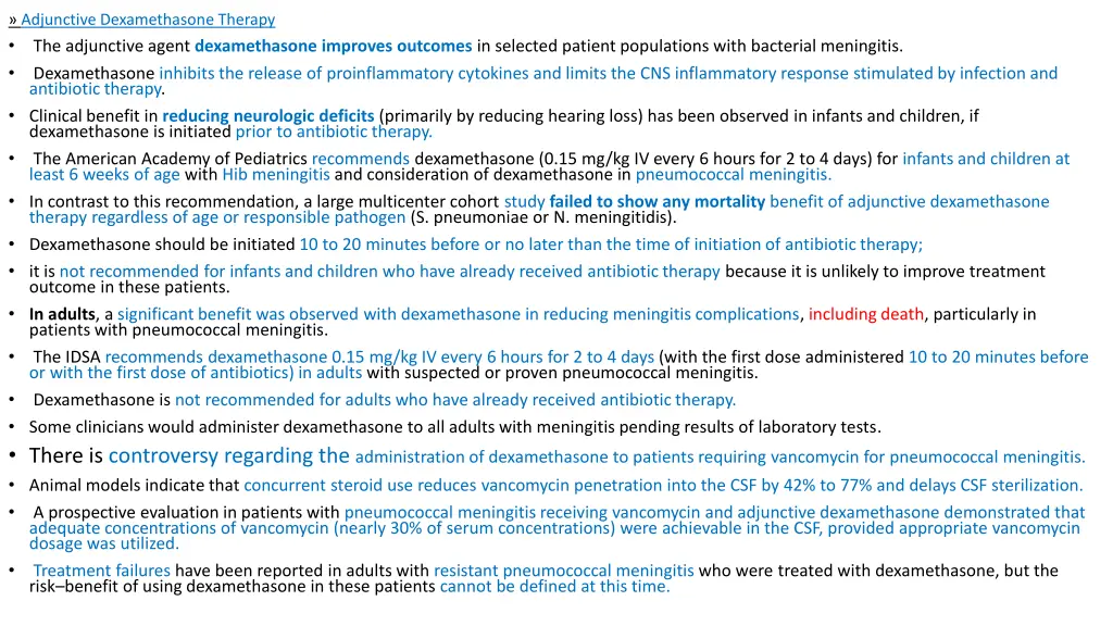 adjunctive dexamethasone therapy the adjunctive