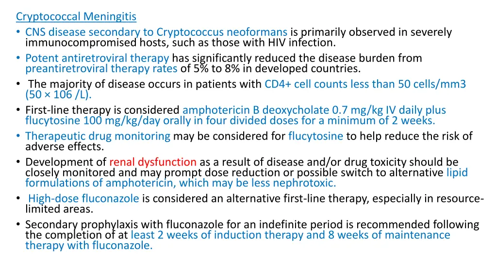 cryptococcal meningitis cns disease secondary