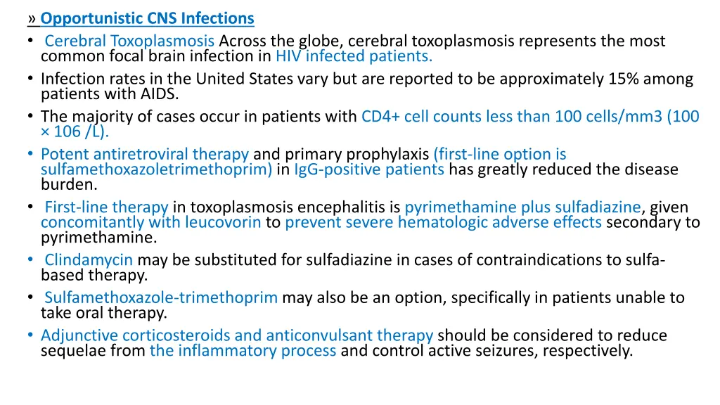 opportunistic cns infections cerebral