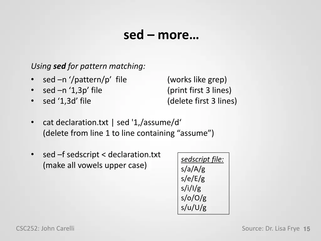 sed more