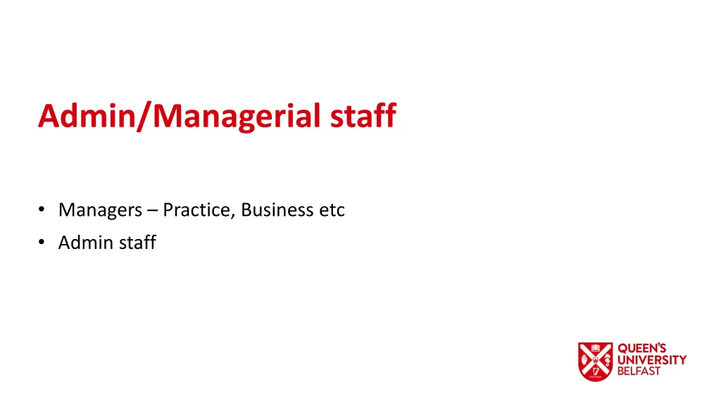 admin managerial staff