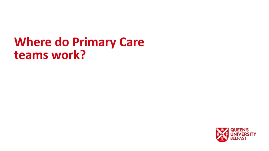 where do primary care teams work