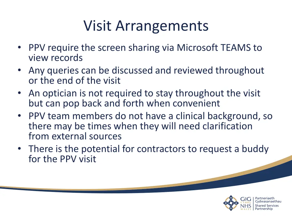 visit arrangements