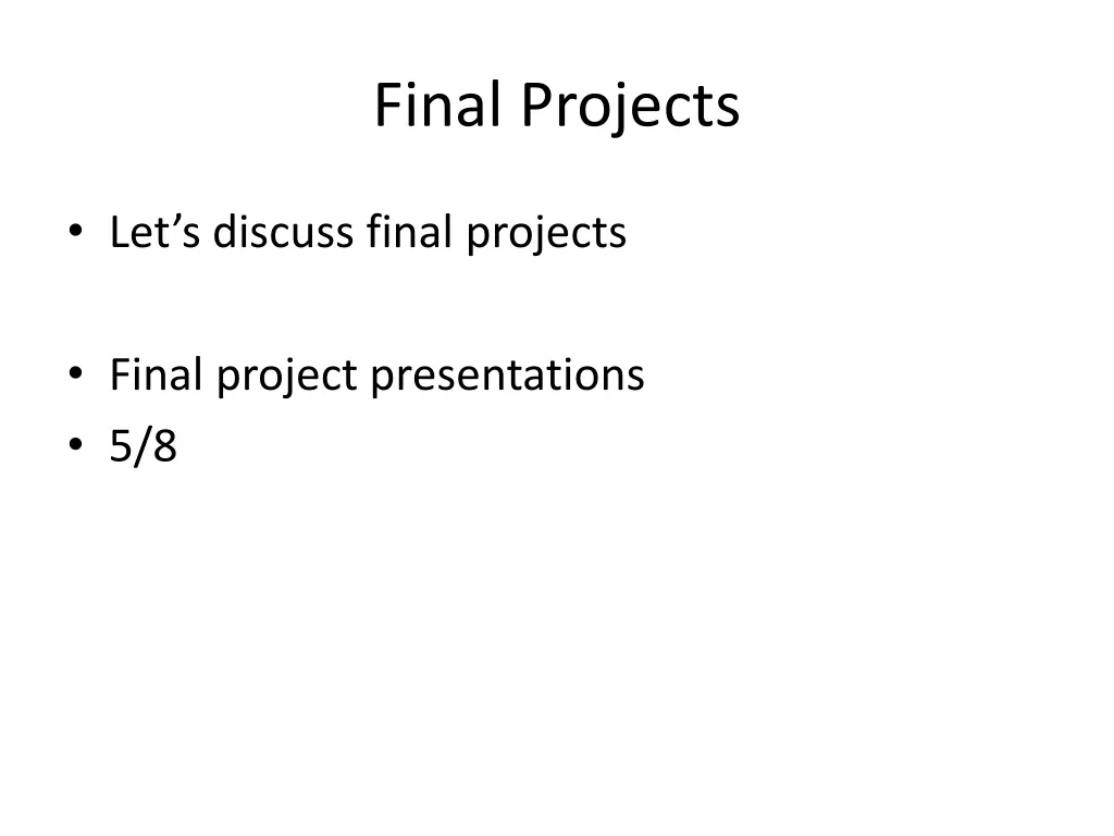 final projects