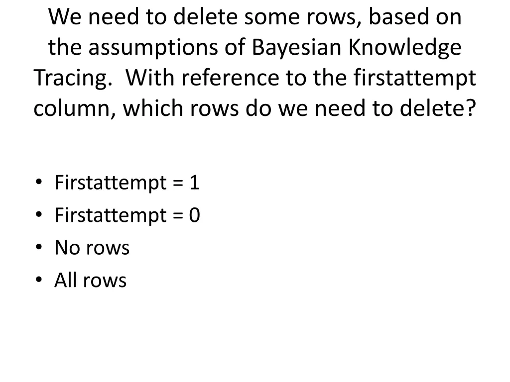we need to delete some rows based