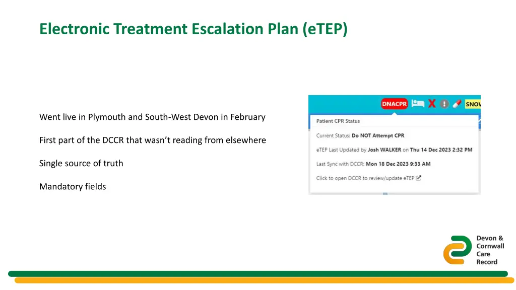 electronic treatment escalation plan etep