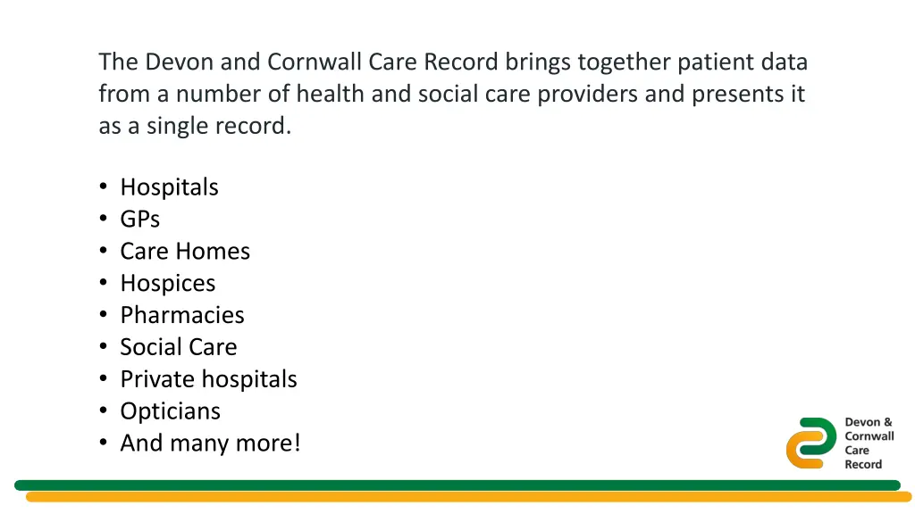 the devon and cornwall care record brings