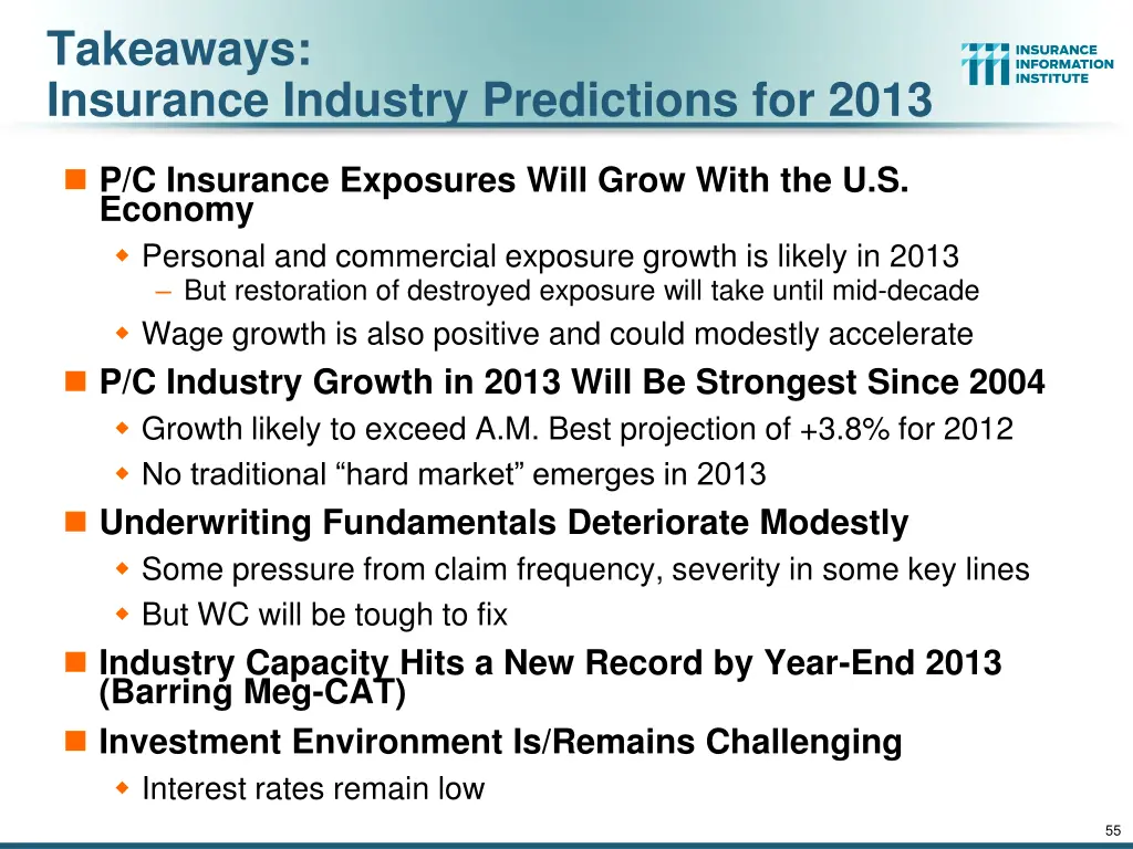 takeaways insurance industry predictions for 2013