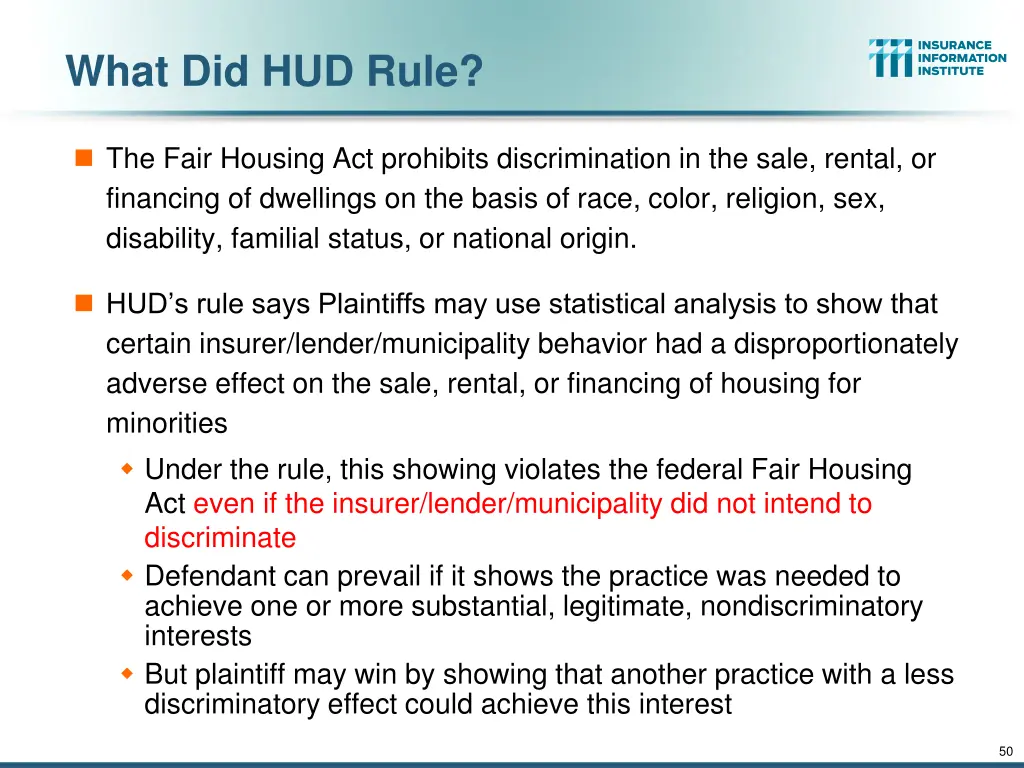 what did hud rule