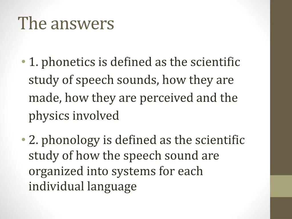 the answers