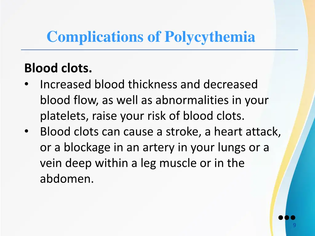 complications of polycythemia