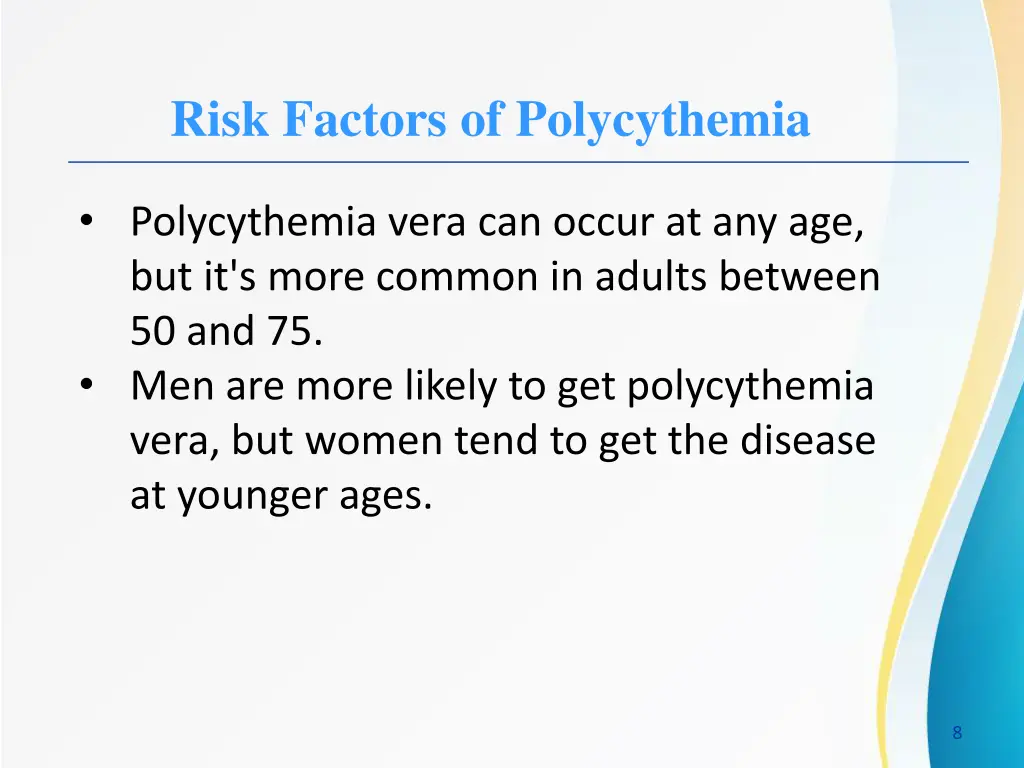 risk factors of polycythemia