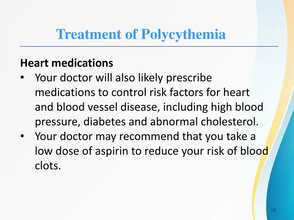 treatment of polycythemia 3