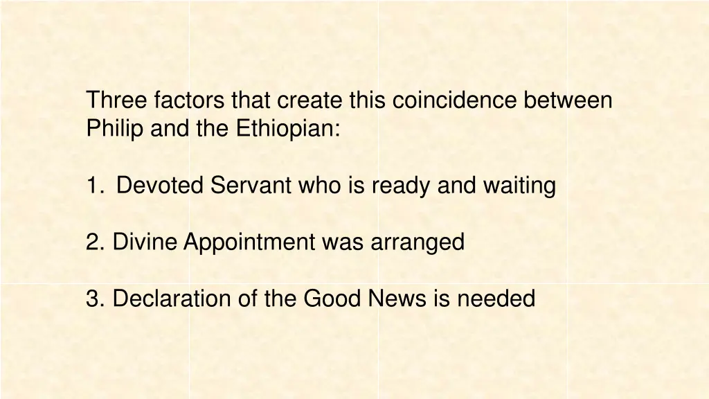 three factors that create this coincidence