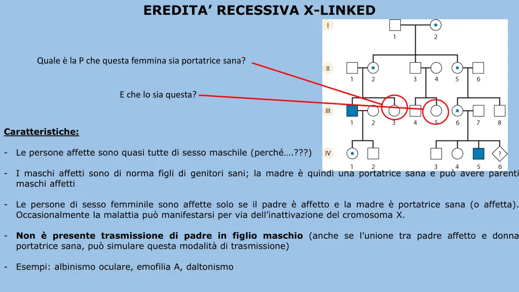 eredita recessiva x linked