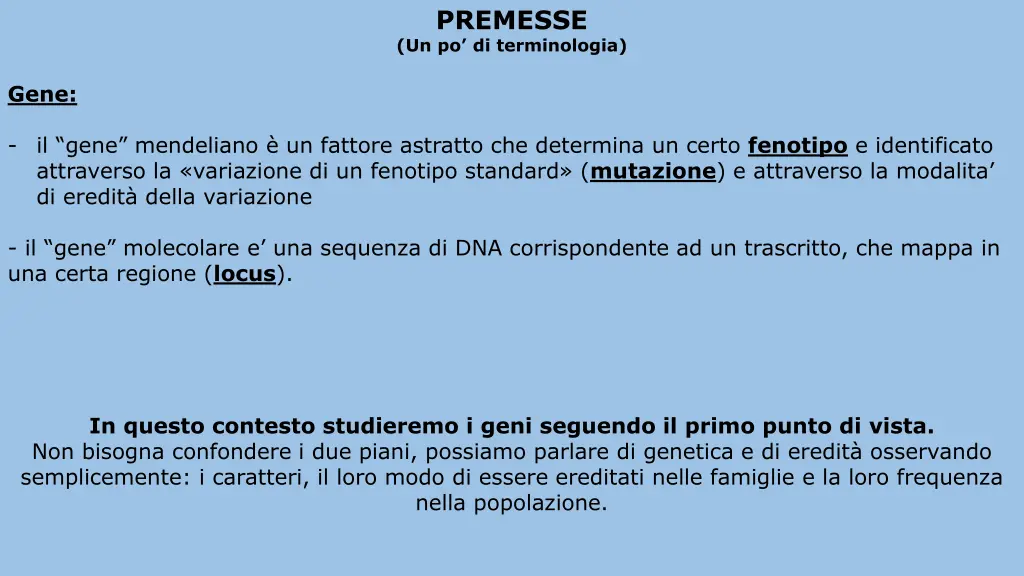 premesse un po di terminologia