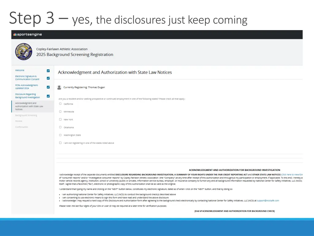 step 3 yes the disclosures just keep coming