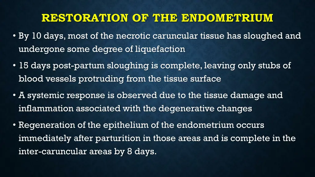 restoration of the endometrium 1