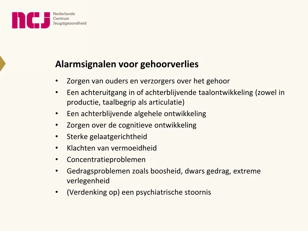 alarmsignalen voor gehoorverlies