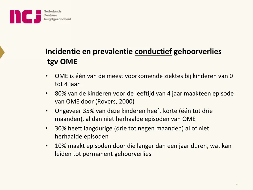 incidentie en prevalentie conductief