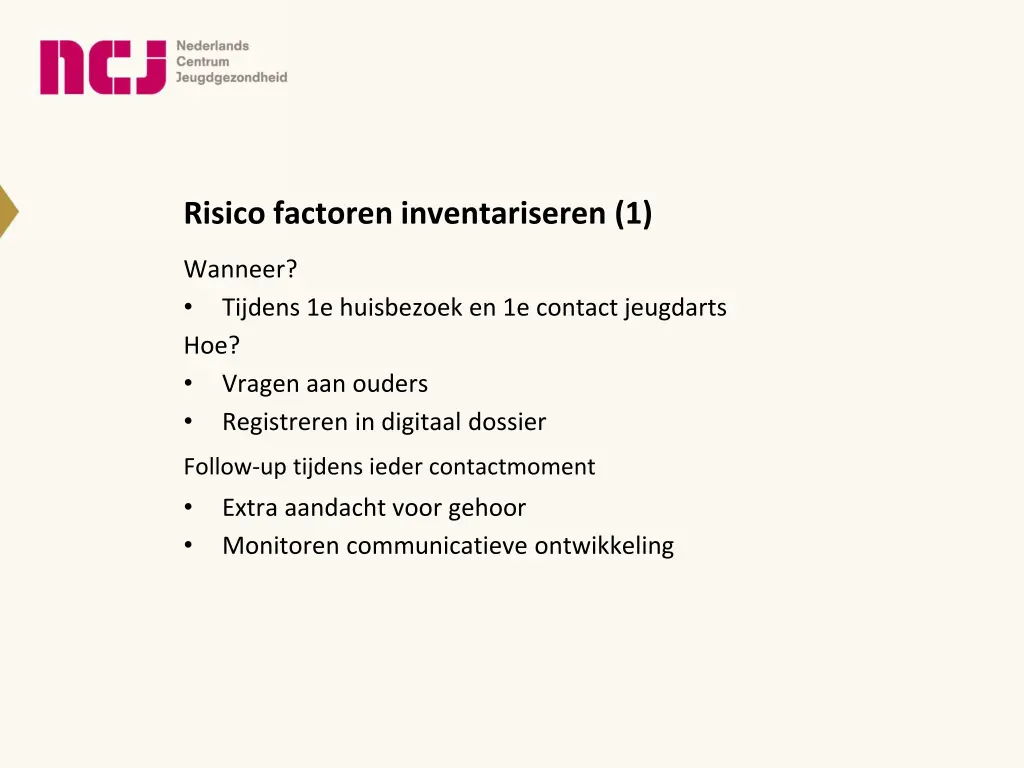 risico factoren inventariseren 1