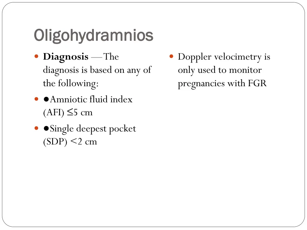 oligohydramnios oligohydramnios