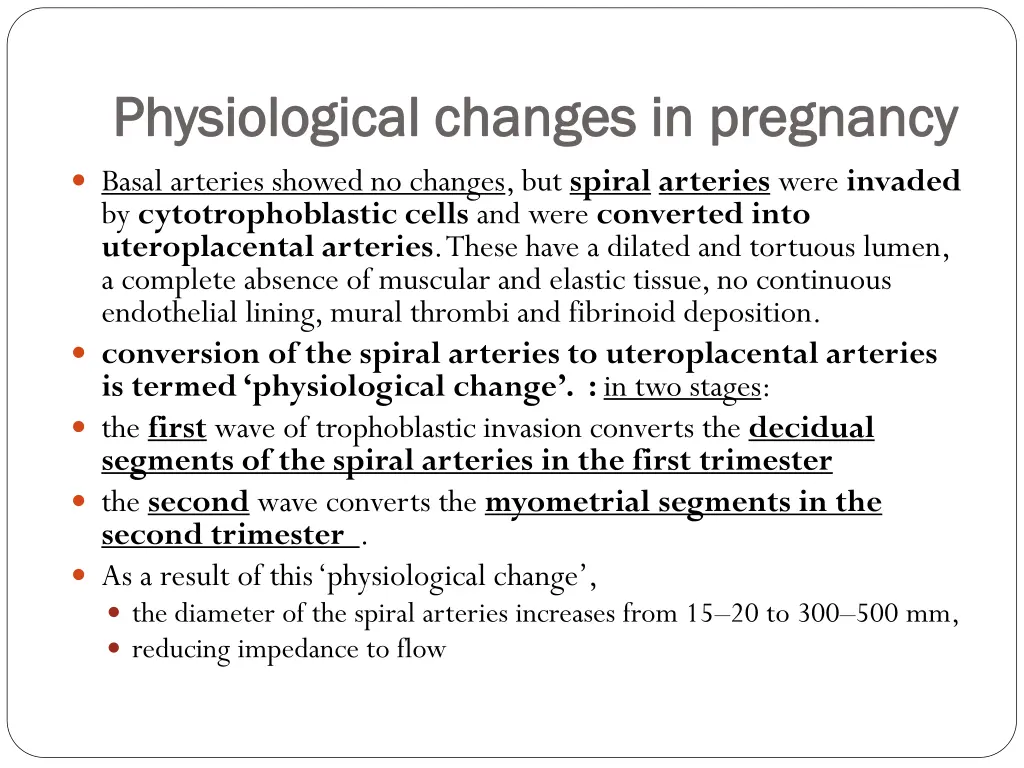 physiological changes in pregnancy physiological