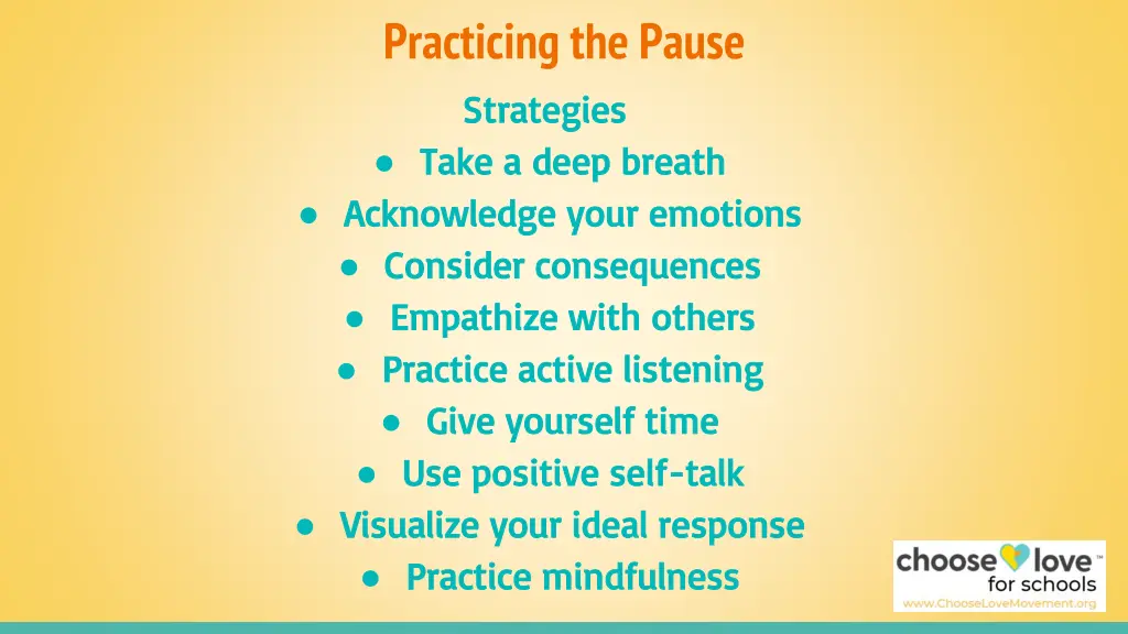 practicing the pause strategies strategies take