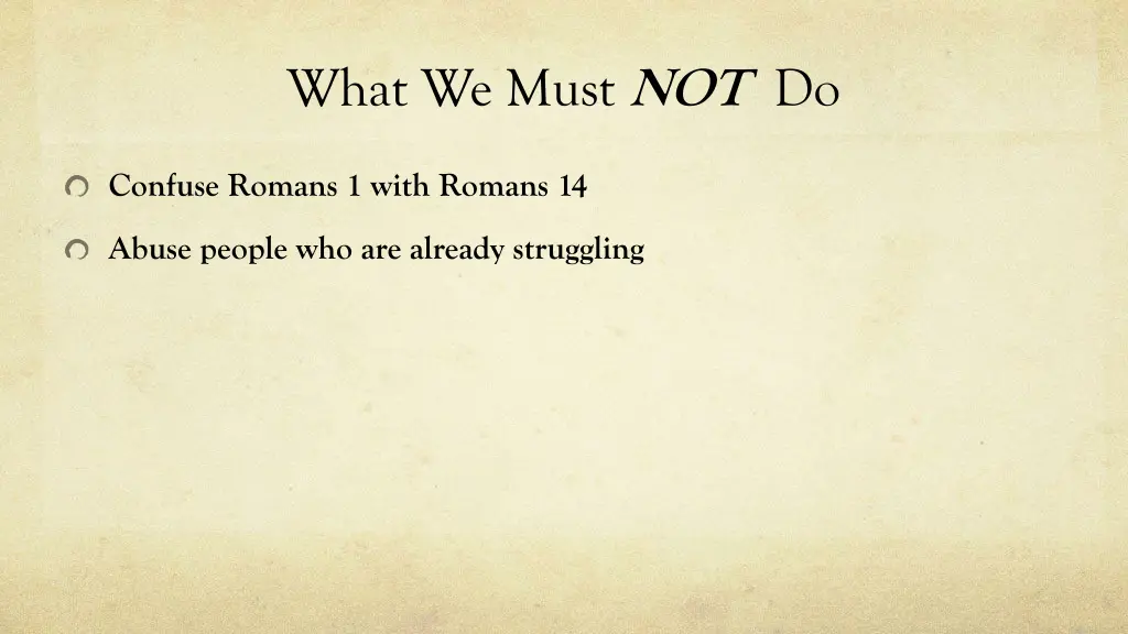 what we must not do 1