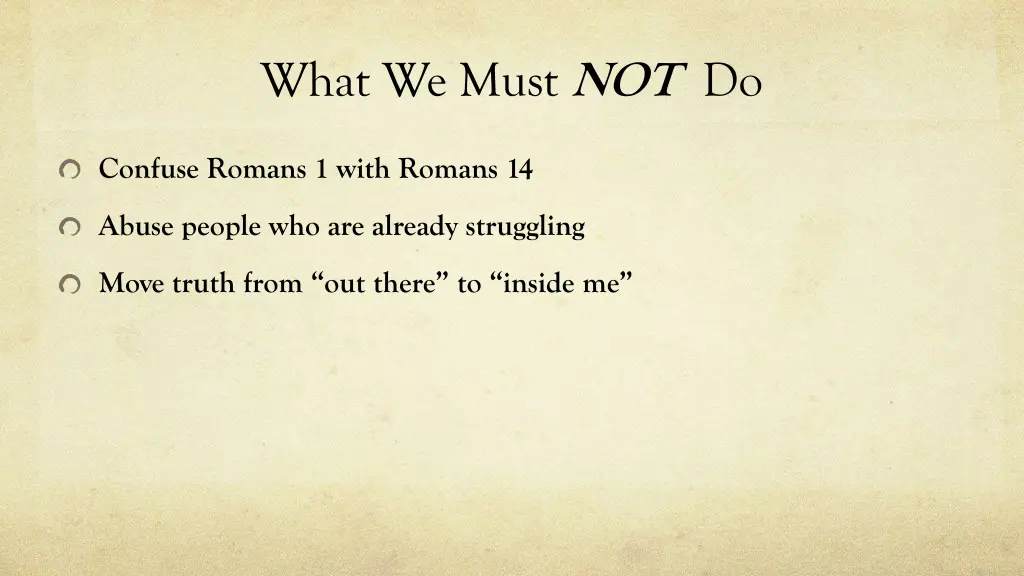 what we must not do 2