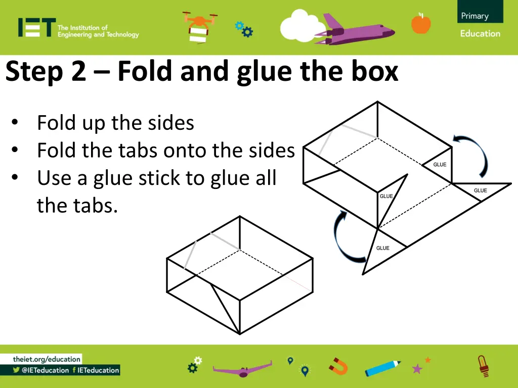 step 2 fold and glue the box
