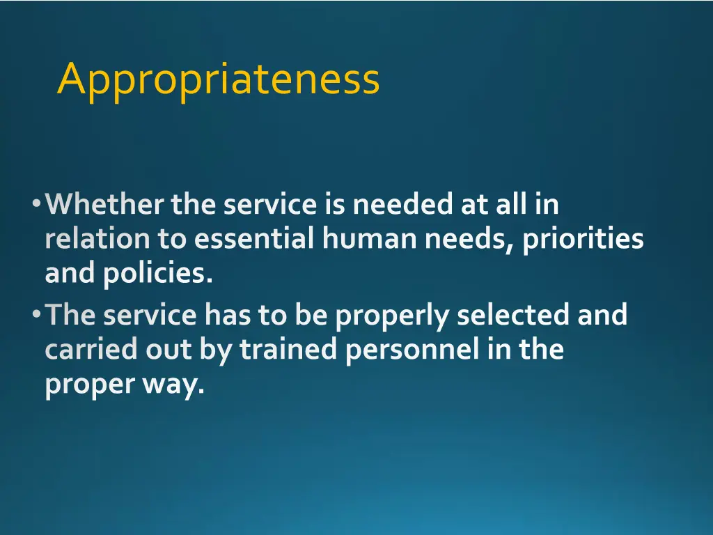 appropriateness