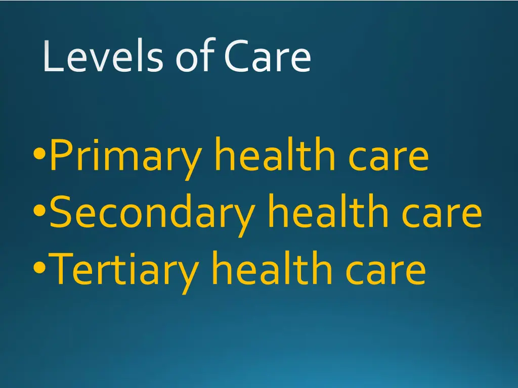 levels of care