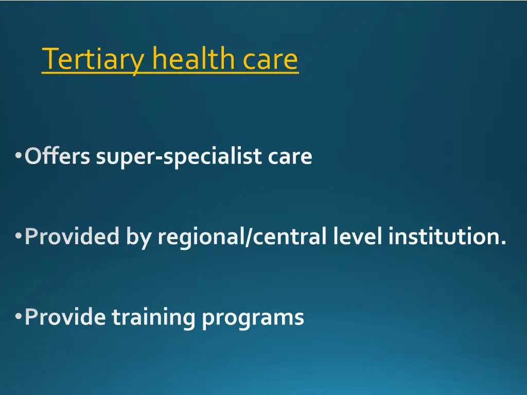 tertiary health care