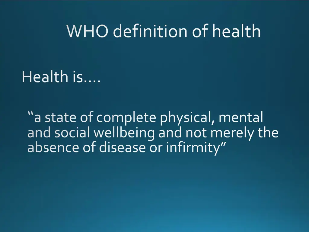 who definition of health