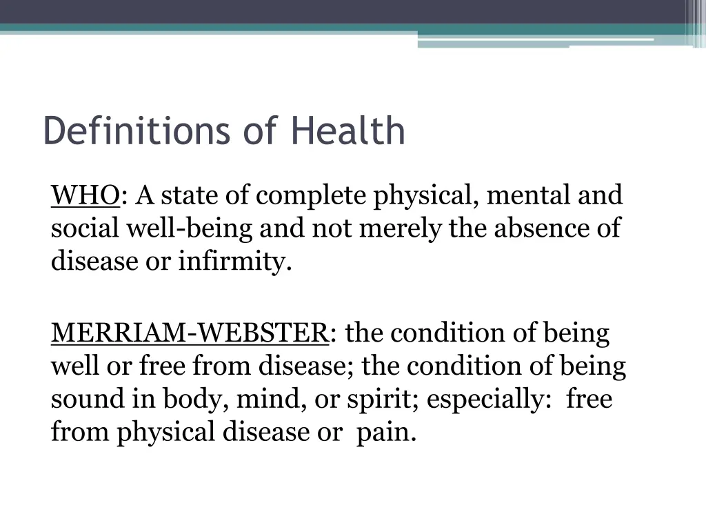 definitions of health