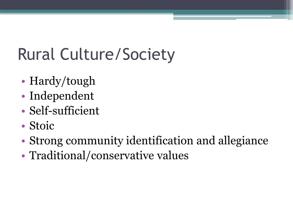 rural culture society