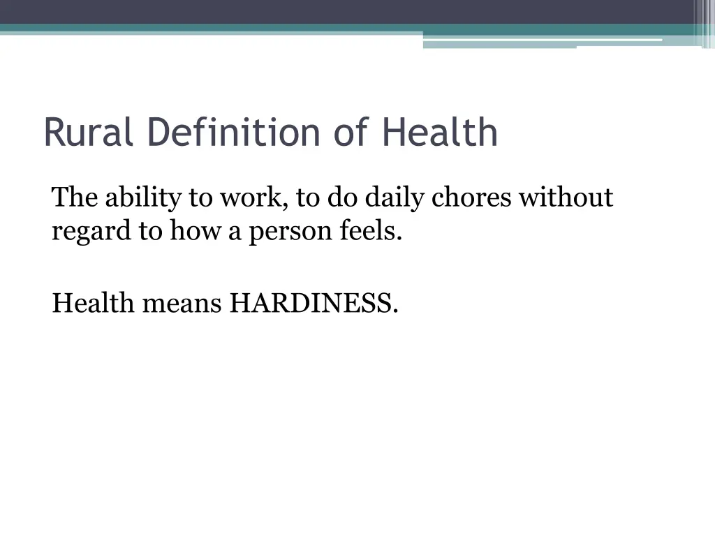 rural definition of health