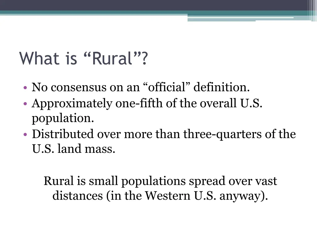 what is rural