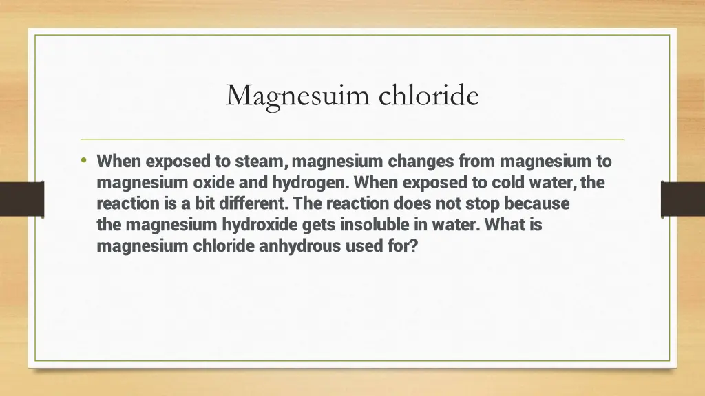 magnesuim chloride