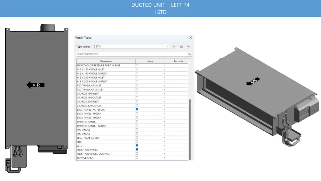 ducted unit left t4 i std