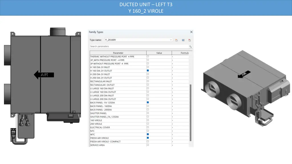 ducted unit left t3 y 160 2 virole