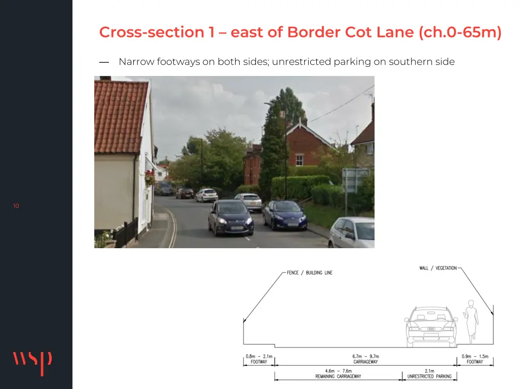 cross section 1 east of border cot lane ch 0 65m