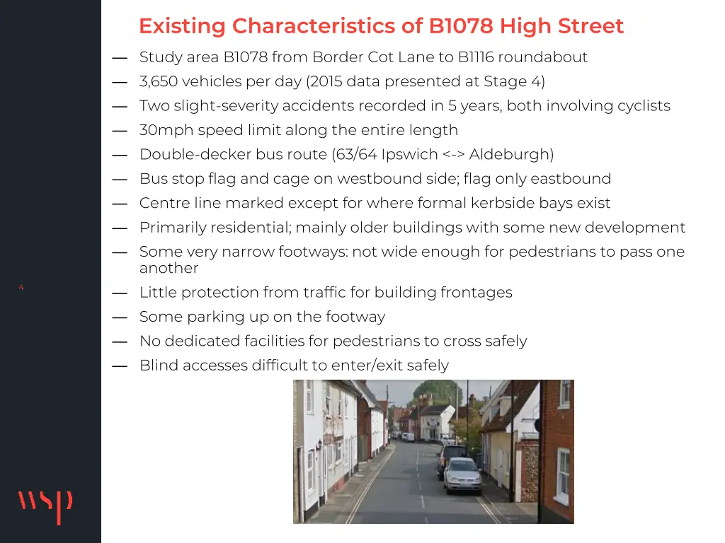 existing characteristics of b1078 high street