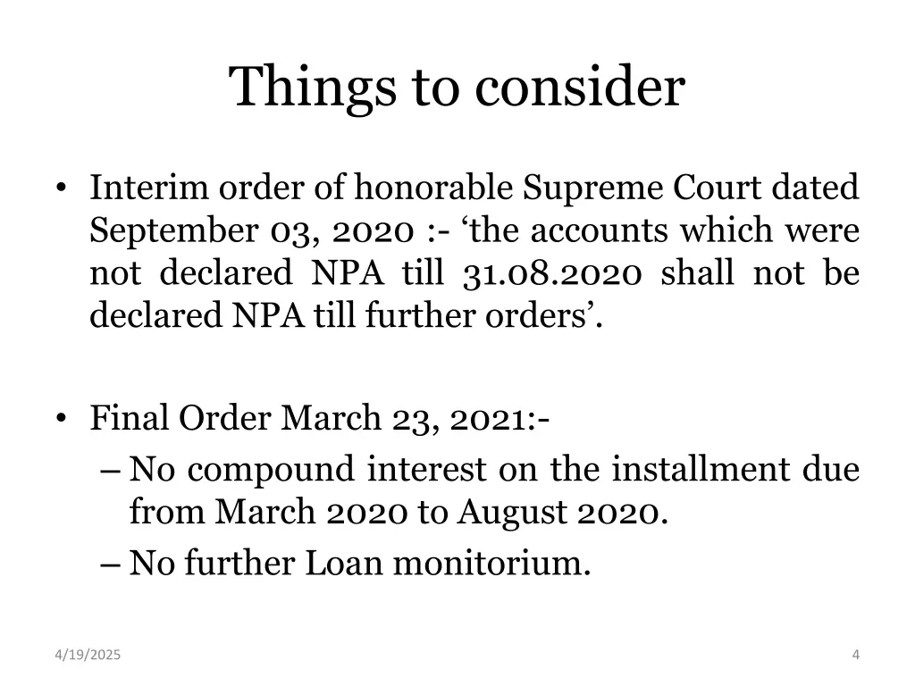 things to consider 1